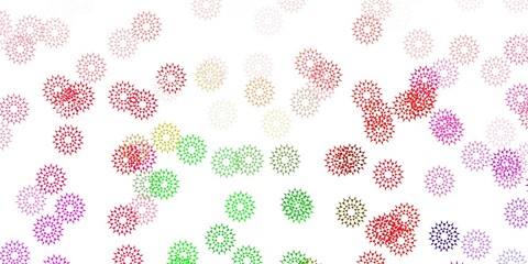 Light pink, green vector natural artwork with flowers.