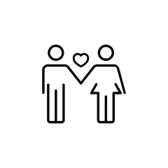 Couple in love line icon. Loving pair icon. Vector on isolated white background. EPS 10