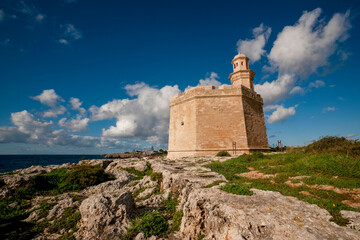 Fototapeta na wymiar Castell de Sant Nicolau, siglo XVII. Puerto de Ciutadella.Menorca.Balearic islands.Spain.