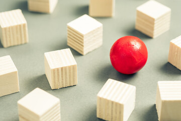 Different Color and Positioning Red Sphere