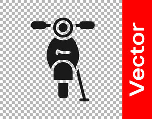 Black Scooter icon isolated on transparent background. Vector.