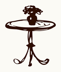 Table and chairs . Vector drawing