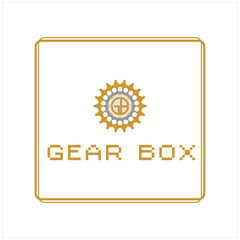 Initial Letter G B for Gear Box Sprocket Cogs Engine Machine Motor Bike Bicycle Logo Design