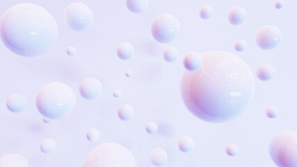 抽象的なネオンカラーのボール白背景