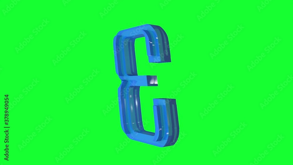 Poster blue translucent numbers on a chroma key. five to one.