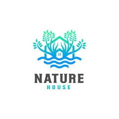 Nature House logo design template - Good to use for Agriculture and Architecture Building Logo