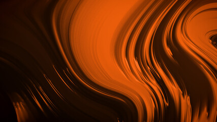 Abstract orange black background with waves luxury. 3d illustration, 3d rendering.