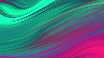 Abstract pink green gradient wave  background. Neon light curved lines and geometric shape with colorful graphic design.