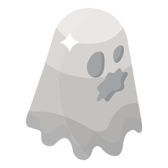 
A scary ghost vector in isometric style 
