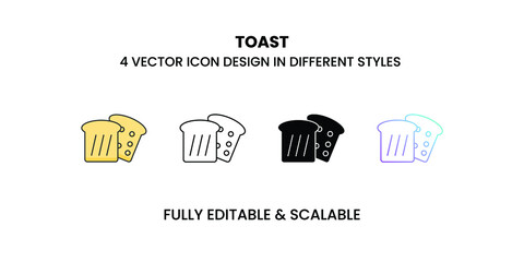 illustration of Toast Vector icons in different style