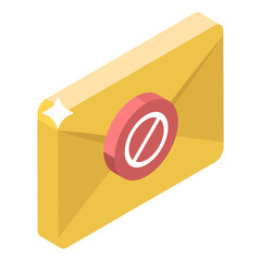 
Isometric design of spam email icon, email malware
