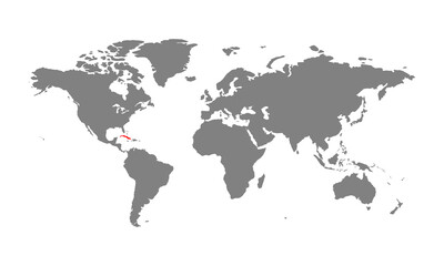 Fototapeta na wymiar Cuba map. Isolated world map. Isolated on white background. Vector illustration.
