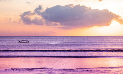 Beautiful white clouds in the sky before sunrise or sunset