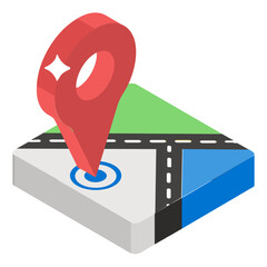 
Gps navigation, area map icon in isometric style 
