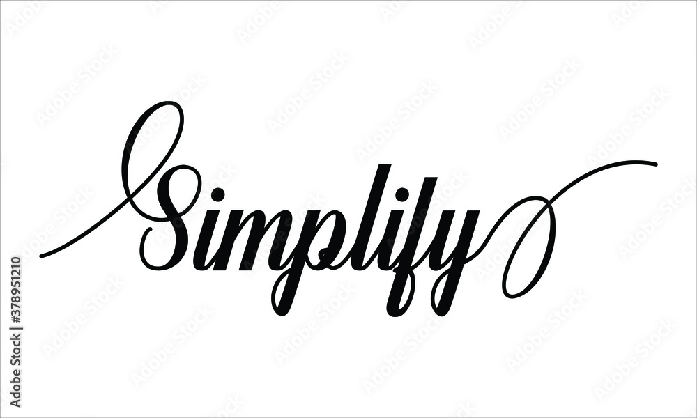 Poster simplify calligraphy script black text cursive typography words and phrase isolated on the white bac