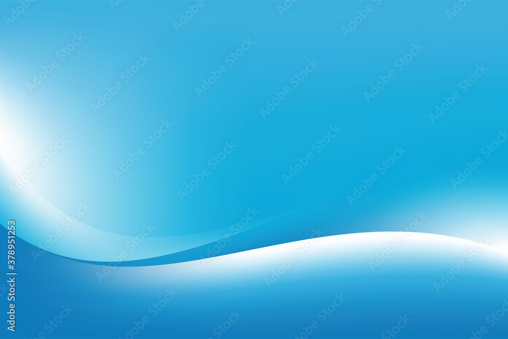 Poster abstract smooth stylish blue wavy background design template vector, blurry blue mesh gradient backg