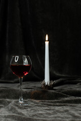 candle and wine