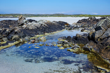 Azure Seas and isolated beaches on Mannin Bay on the West coast of Ireland 