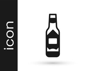 Black Tabasco sauce icon isolated on white background. Chili cayenne spicy pepper sauce. Vector.