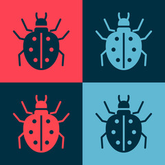 Pop art Mite icon isolated on color background. Vector.