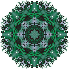 Mysterious grape brush mandala on a white background