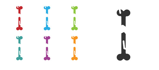 Black Human broken bone icon isolated on white background. Set icons colorful. Vector.