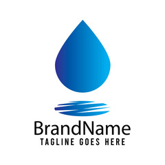 water drop blue logo icon vector template.