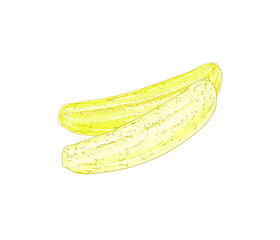 peeled banana in vector illustration isolated on white background