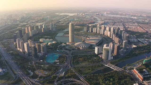 China Zhengzhou CBD aerial photography