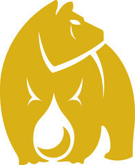 bear logo concept with water