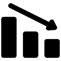
A solid style of recession chart icon
