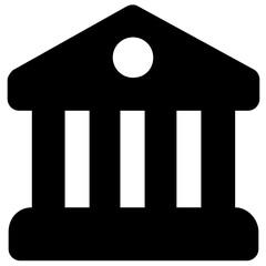 
Icon design of bank building, financial institute in glyph style 
