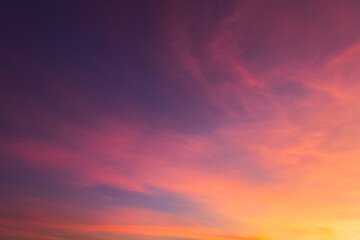 sunset in the sky with colorful sunlight 