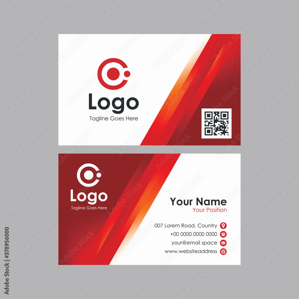 Poster abstract blurry red striped mesh gradient business card design, professional stylish name card templ