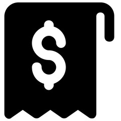 
Receipt icon, payment bill in filled style 
