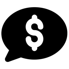 
Trendy icon of business chat, financial messaging in filled style 
