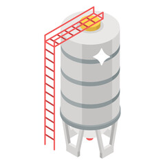 
Building used for storing goods, silo icon design 
