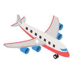 
Isometric vector of aeroplane, vehicle that transports cargo or passengers through the air, 
