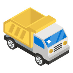 
Design of dump truck in isometric vector 
