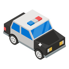 
Police car vector in editable style 

