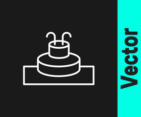 White line Fountain icon isolated on black background. Vector.