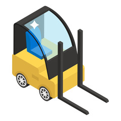 
Forklift icon design, forklift truck in isometric style 
