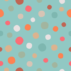 Pattern Polka Dots On Sea Blue