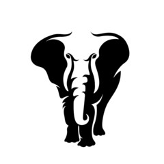 elephant silhouette isolated on white