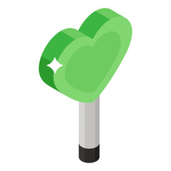 
Heart shaped candy on a stick, heart lollipop icon
