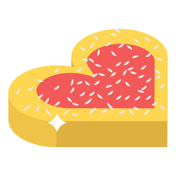 
Sweet Biscuit Heart Shaped Cookie Isometric Design Icon 
