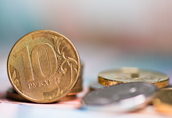 Russian roubles coins and bills