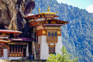 Bhutan, Paro, Taktshang the famous Monastery Tiger Nest
 - obrazy, fototapety, plakaty