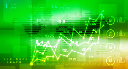 2d rendering Stock market online business concept. business Graph 