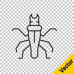 Black line Termite icon isolated on transparent background. Vector.